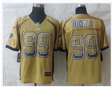NEW Los Angeles Rams #99 Aaron Donald Gold NFL Elite Drift Fashion Jersey