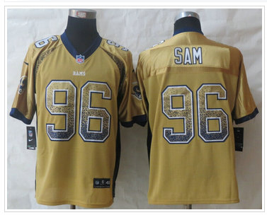 NEW Los Angeles Rams #96 Michael Sam Gold NFL Elite Drift Fashion Jersey