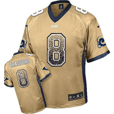 NEW Los Angeles Rams #8 Sam Bradford Gold Stitched NFL Elite Drift Fashion Jersey NEW Los Angeles Rams #8 Sam Bradford Gold Stitched NFL Elite Drift Fashion Jersey