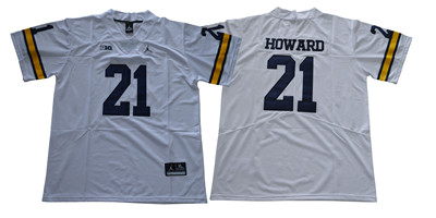 Michigan Wolverines #21 Desmond Howard White College Football Jersey
