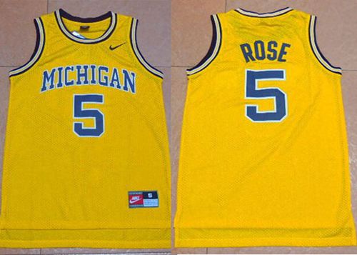 Wolverines #5 Jalen Rose Gold Basketball Stitched NCAA Jersey Wolverines #5 Jalen Rose Gold Basketball Stitched NCAA Jersey