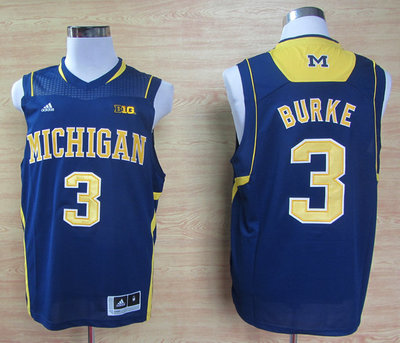 Adidas Michigan Wolverines Trey Burke 3 Basketball Authentic Navy Blue Jerseys Adidas Michigan Wolverines Trey Burke 3 Basketball Authentic Navy Blue Jerseys