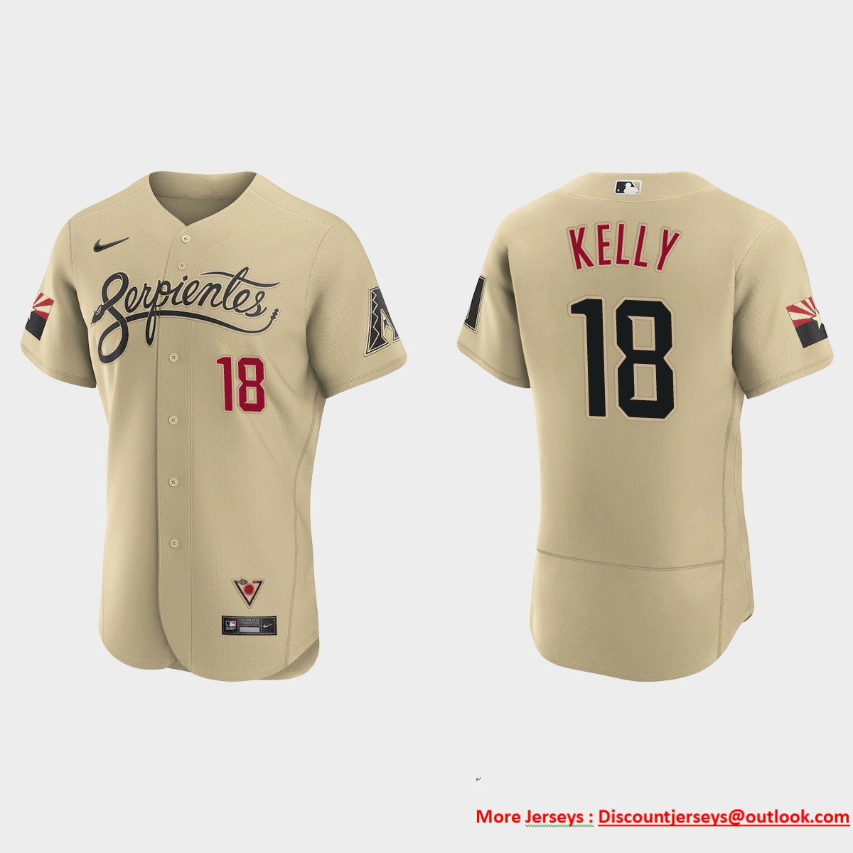 Arizona Diamondbacks #18 Carson Kelly Men's Nike 2021 City Connect Authentic MLB Jersey Gold