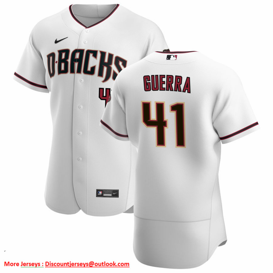 Arizona Diamondbacks #41 Junior Guerra Men's Nike White Crimson Authentic Home Team MLB Jersey