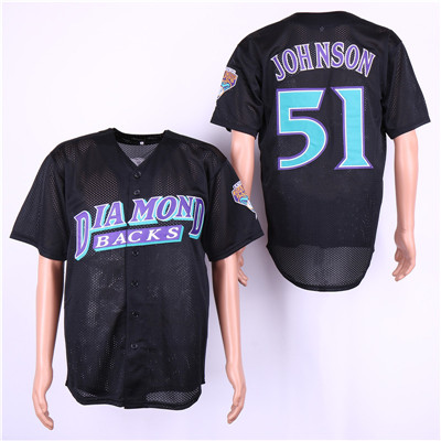 Diamondbacks #51 Randy Johnson Black Mesh BP Jersey
