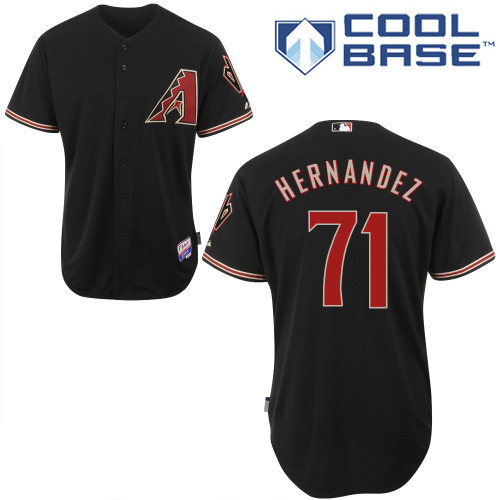 Arizona Diamondbacks #71Hernandez Black Authentic Personalized Alternate Home cool Jersey