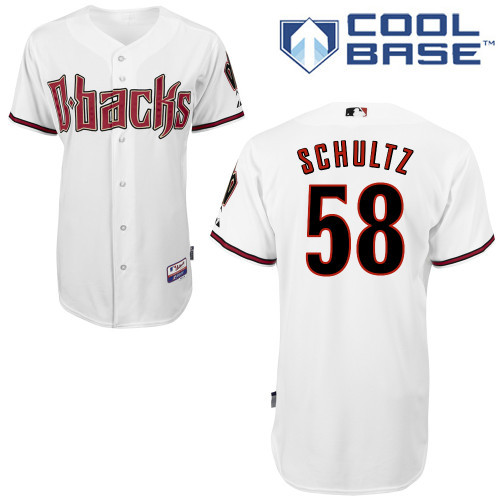 Arizona Diamondbacks #58 Schultz White Authentic Personalized Home cool Jersey