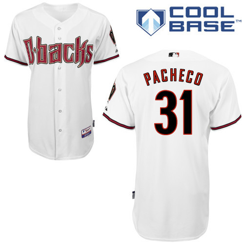 Arizona Diamondbacks #31 Pacheco White Authentic Personalized Home cool Jersey