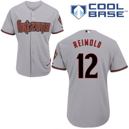 Arizona Diamondbacks #12 Reimold Grey Authentic Personalized Road cool Jersey