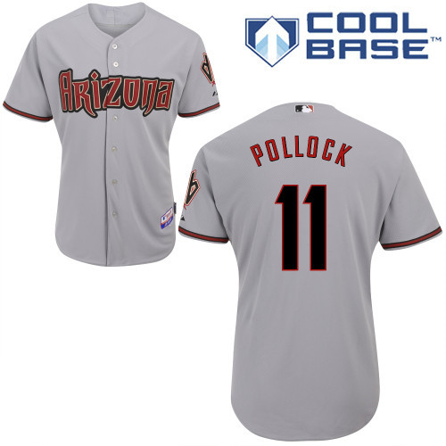Arizona Diamondbacks #11 Pollock Grey Authentic Personalized Road cool Jersey