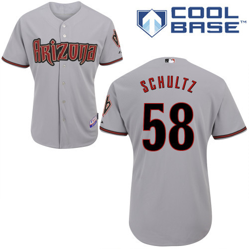 Arizona Diamondbacks #58 Schultz Grey Authentic Personalized Road cool Jersey