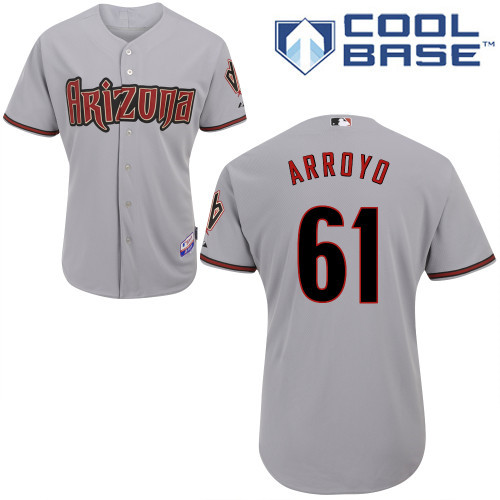Arizona Diamondbacks #61 Arroyo Grey Authentic Personalized Road cool Jersey