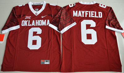 Oklahoma Sooners 6 Baker Mayfield Red College Jersey Oklahoma Sooners 6 Baker Mayfield Red College Jersey