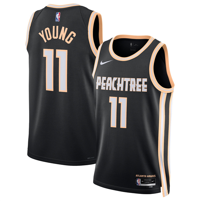 Men's Atlanta Hawks #11 Trae Young Black 2025 26 City Edition Stitched Jersey