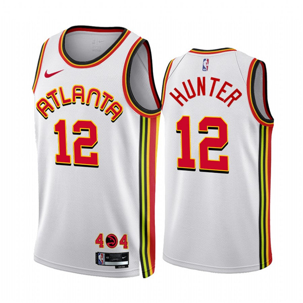 Men's Atlanta Hawks #12 De'Andre Hunter 2022 23 White Association Edition Stitched Jersey