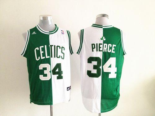 Celtics #34 Paul Pierce Green White Split Fashion Stitched NBA Jersey