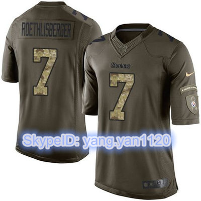 Nike Steelers #7 Ben Roethlisberger Green Youth Stitched NFL Limited Salute to Service Jersey