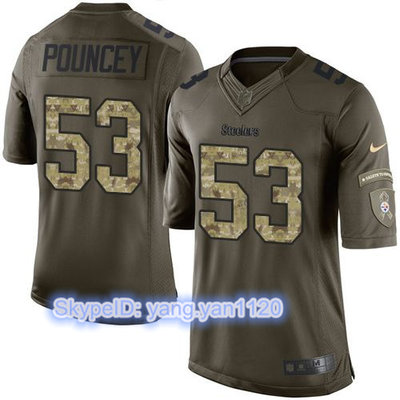 Nike Steelers #53 Maurkice Pouncey Green Youth Stitched NFL Limited Salute to Service Jersey