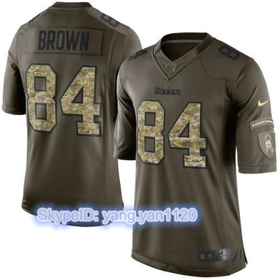 Nike Steelers #84 Antonio Brown Green Youth Stitched NFL Limited Salute to Service Jersey