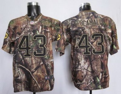 Youth NEW Pittsburgh Steelers #43 Troy Polamalu Camo Realtree NFL Jerseys