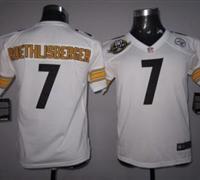 Youth Nike Pittsburgh Steelers #7 Ben Roethlisberger White Nike NFL Jerseys W 80 Anniversary Patch