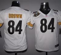 Youth Nike Pittsburgh Steelers #84 Antonio Brown White Nike NFL Jerseys W 80 Anniversary Patch