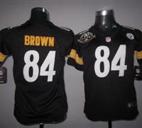 Youth Nike Pittsburgh Steelers #84 Antonio Brown Black Nike NFL Jerseys W 80 Anniversary Patch