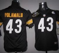 Youth Nike Pittsburgh Steelers #43 Troy Polamalu Black Nike NFL Jerseys W 80 Anniversary Patch