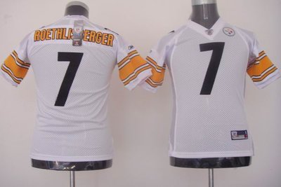 Youth Pittsburgh Steelers 7 Roethlisberger White Jerseys