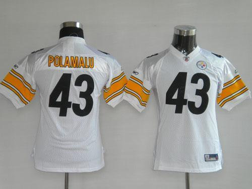 Youth Pittsburgh Steelers 43 Troy Polamalu Super Bowl White Jerseys