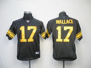 Kids Jerseys Pittsburgh Steelers 17 Mike Wallace Black(Yellow number)