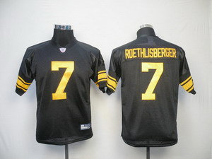 Kids Jerseys Pittsburgh Steelers 7 Ben Roethlisberger black (Yellow number)
