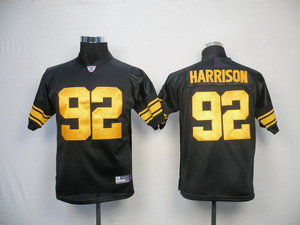 Kids Jerseys Pittsburgh Steelers 92 James Harrison black(Yellow number)