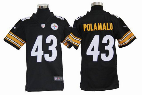 Kids Nike NFL Pittsburgh Steelers 43 Troy Polamalu black Jerseys