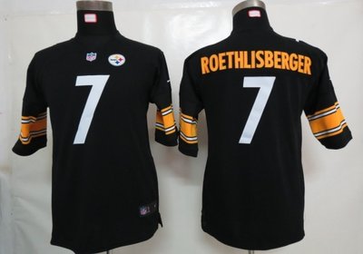 Kids Nike NFL Pittsburgh Steelers 7 Ben Roethlisberger black Jerseys