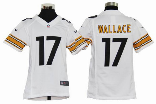 Kids Nike NFL Pittsburgh Steelers 17 Mike Wallace White Jerseys