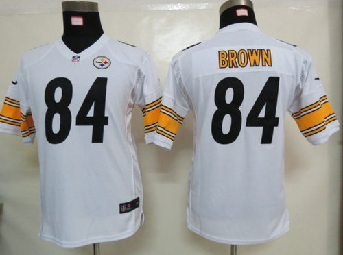 Youth Nike NFL Pittsburgh Steelers 84 Antonio Brown white Jerseys