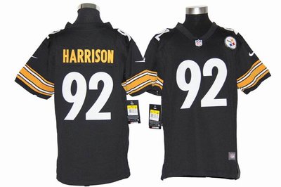 Youth Nike NFL Pittsburgh Steelers 92 James Harrison Black Jerseys