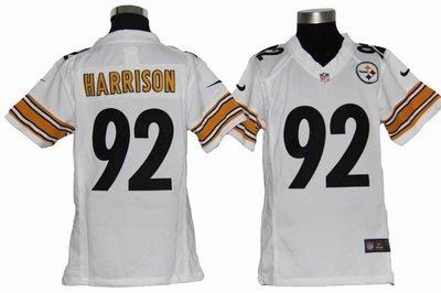 Youth Nike NFL Pittsburgh Steelers 92 James Harrison White Jerseys