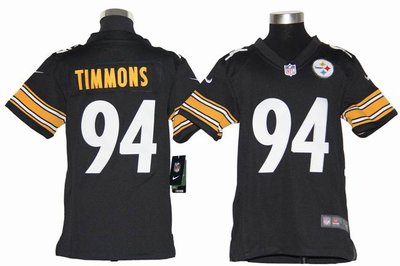 Youth Nike NFL Pittsburgh Steelers 94 Lawrence Timmons Black Jerseys
