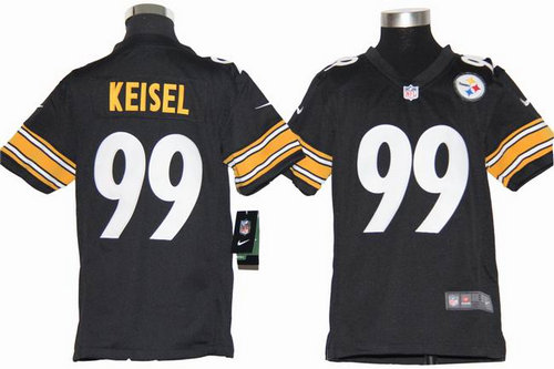 Youth Nike NFL Pittsburgh Steelers 99 Keisel Black Jerseys