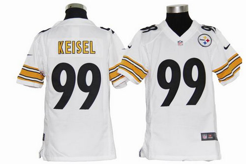 Youth Nike NFL Pittsburgh Steelers 99 Keisel White Jerseys
