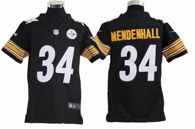 Youth Nike Pittsburgh Steelers 34 Rashard Mendenhall black Jerseys