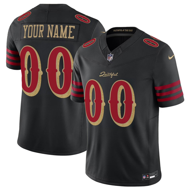 Men's San Francisco 49ers Active Player Custom Black 2025 F.U.S.E. “Rivalries” Vapor Limited Stitched Football Jersey