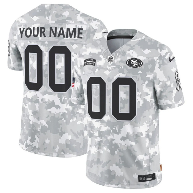 Men's San Francisco 49ers Active Player Custom 2024 F.U.S.E Arctic Camo Salute To Service Limited Stitched Football Jersey Men's San Francisco 49ers Active Player Custom 2024 F.U.S.E Arctic Camo Salute To Service Limited Stitched Football Jersey