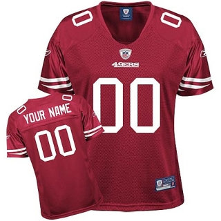 San Francisco 49ers Women Customized Red Jersey San Francisco 49ers Women Customized Red Jersey