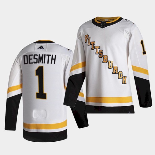 Pittsburgh Penguins #1 Casey DeSmith White 2021 Reverse Retro Jersey Pittsburgh Penguins #1 Casey DeSmith White 2021 Reverse Retro Jersey