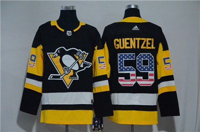Adidas Penguins #59 Jake Guentzel Black USA Flag Jersey Adidas Penguins #59 Jake Guentzel Black USA Flag Jersey