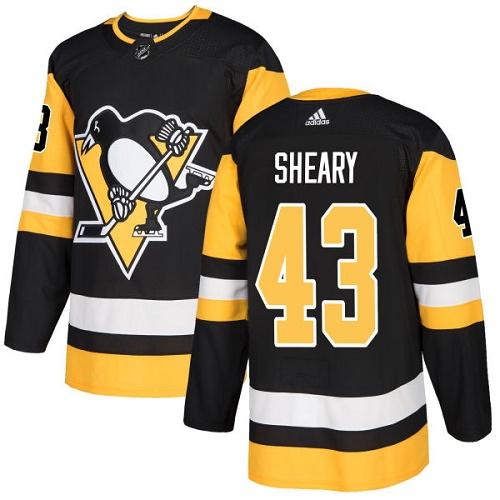 Adidas Penguins #43 Conor Sheary Black Home Authentic Stitched NHL Jersey