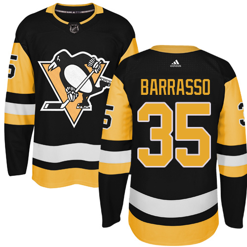Adidas Penguins #35 Tom Barrasso Black Alternate Authentic Stitched NHL Jersey